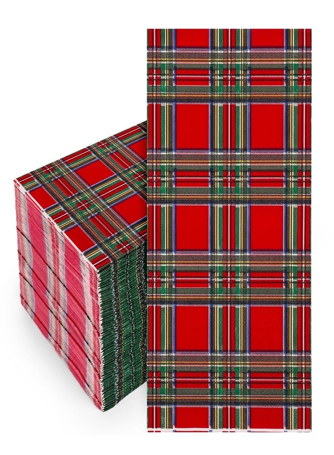 وولاين مجموعة مناديل ضيوف بنقشة مربعات عيد الميلاد من والين، 80 قطعة، مناديل ورقية حمراء مربعة للاستخدام مرة واحدة، مناسبة لحفلات عيد الميلاد، مناشف ورقية لليدين، مناديل ورقية للحمام، لوازم طاولة حفلات أعياد الميلاد والعطلات - Image 1